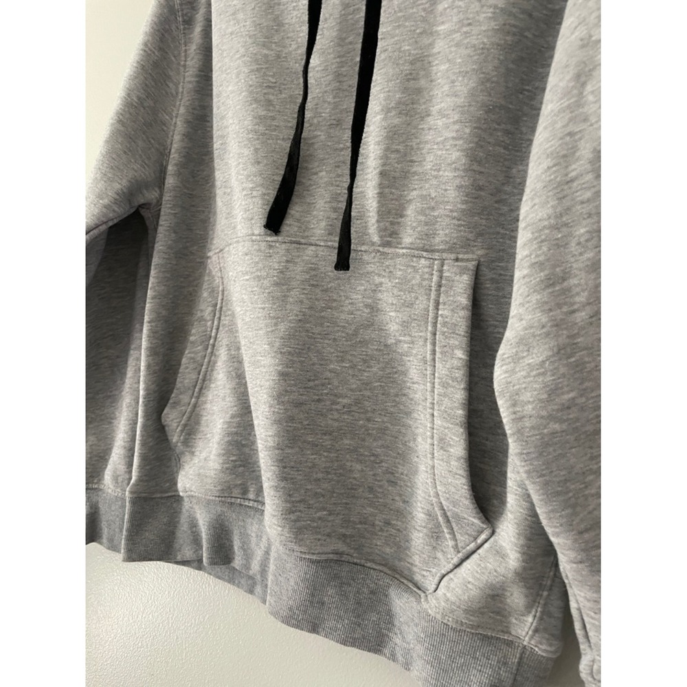 TLF Mens Heather Grey Pullover Hoodie Athleisure Sweatshirt Logo Patch - Picture 3 of 11